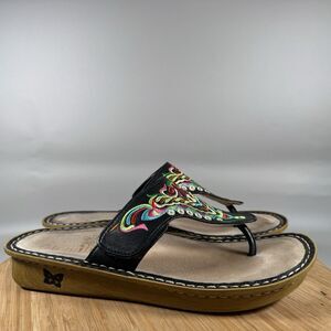 S Alegria Vanessa Black Wedge Comfort Sandals Woman’s 41 US Sz‎ 11